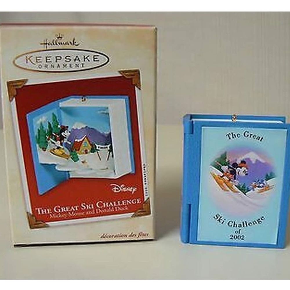 Keepsake Ornament - The Great Ski Challenge - Mickey Mouse and Donald Duck NEW